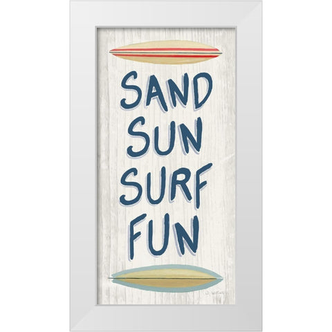 Beach Time V Fun White Modern Wood Framed Art Print by Wiens, James