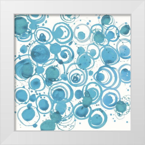 Dizzy Soft Blue Crop White Modern Wood Framed Art Print by Novak, Shirley