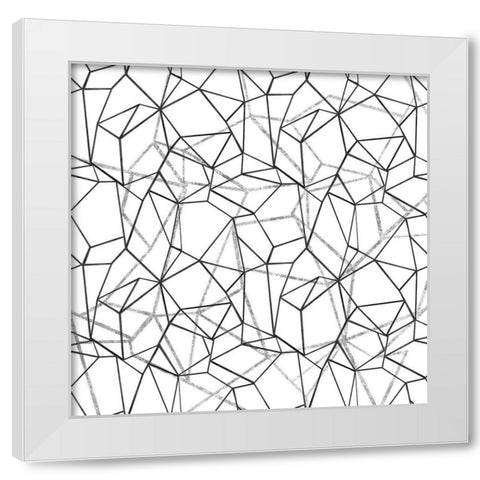 Across Geometrics Silver Crop White Modern Wood Framed Art Print by Wild Apple Portfolio