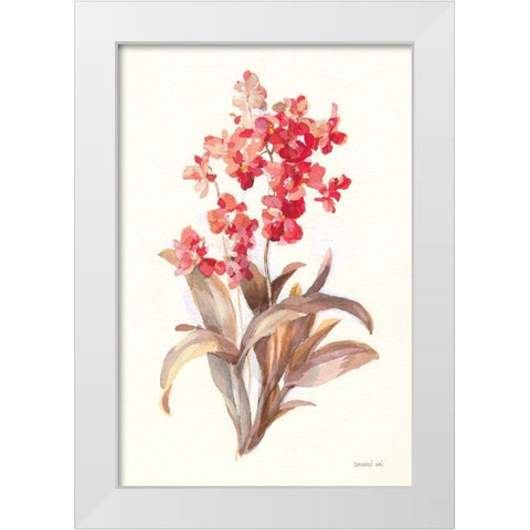 Autumn Orchid I White Modern Wood Framed Art Print by Nai, Danhui