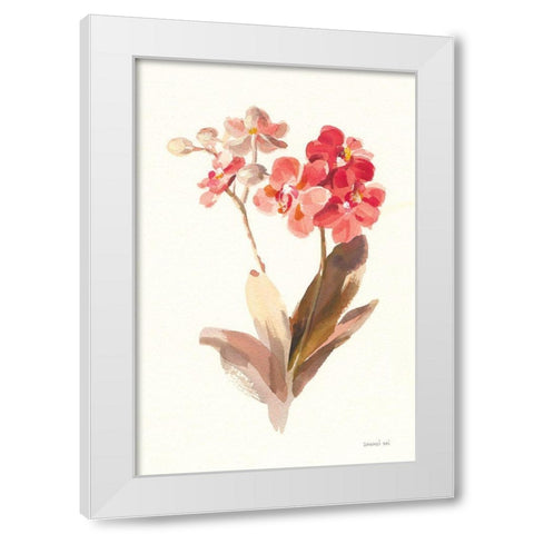 Autumn Orchid II White Modern Wood Framed Art Print by Nai, Danhui