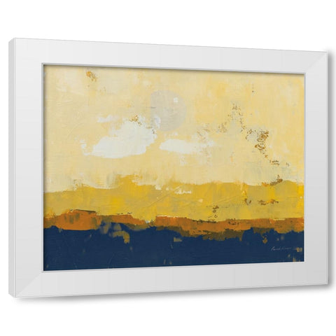 Golden Hour Navy White Modern Wood Framed Art Print by Munger, Pamela