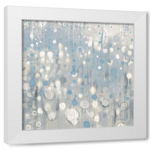 Rain Abstract VI Blue White Modern Wood Framed Art Print by Nai, Danhui