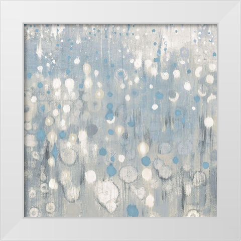 Rain Abstract VI Blue White Modern Wood Framed Art Print by Nai, Danhui