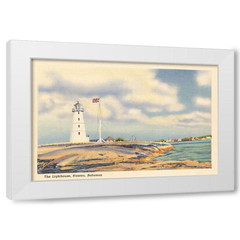 Nassau Lighthouse White Modern Wood Framed Art Print by Wild Apple Portfolio