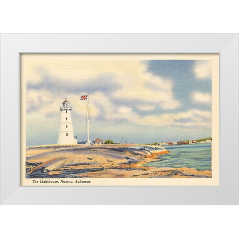 Nassau Lighthouse White Modern Wood Framed Art Print by Wild Apple Portfolio