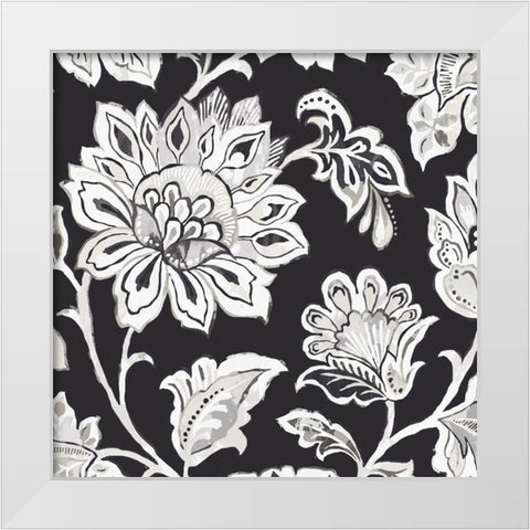 Ceylon Gardens III BW White Modern Wood Framed Art Print by Wild Apple Portfolio