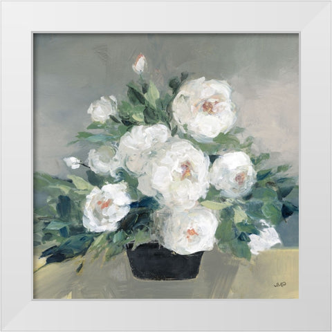 Roses of August II White Modern Wood Framed Art Print by Purinton, Julia