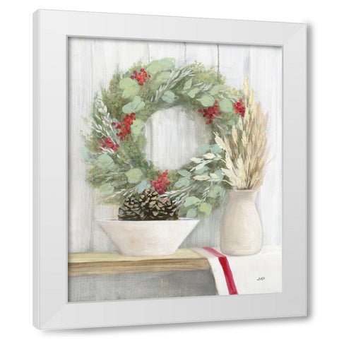 Natural Christmas I White Modern Wood Framed Art Print by Purinton, Julia
