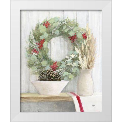 Natural Christmas I White Modern Wood Framed Art Print by Purinton, Julia