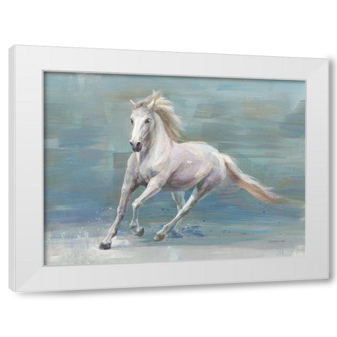 Running Free White Modern Wood Framed Art Print by Nai, Danhui