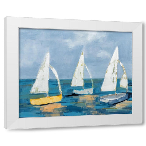 Sail Away White Modern Wood Framed Art Print by Munger, Pamela
