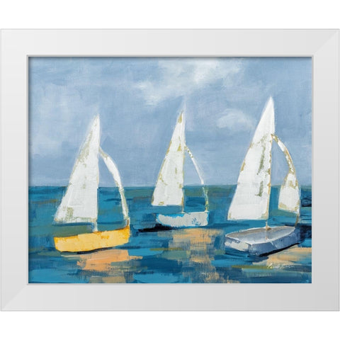 Sail Away White Modern Wood Framed Art Print by Munger, Pamela