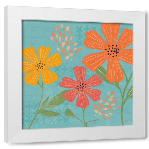 Mod Floral III No Lines White Modern Wood Framed Art Print by Charron, Veronique