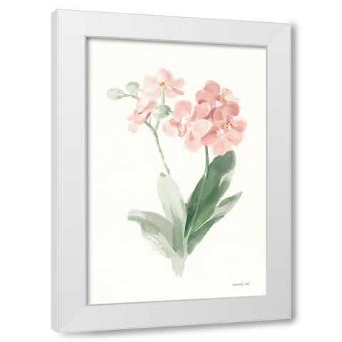 Spring Orchid II White Modern Wood Framed Art Print by Nai, Danhui