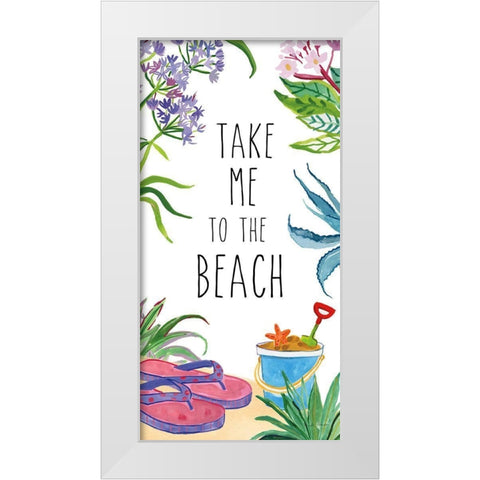 Tropical Home V on White White Modern Wood Framed Art Print by Zaman, Farida