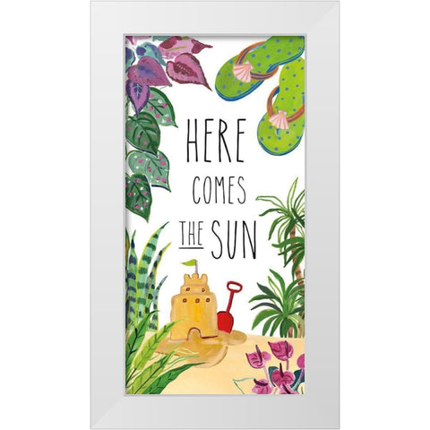 Tropical Home VI on White White Modern Wood Framed Art Print by Zaman, Farida