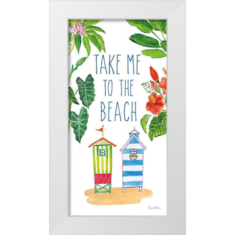 Tropical Home VII on White White Modern Wood Framed Art Print by Zaman, Farida