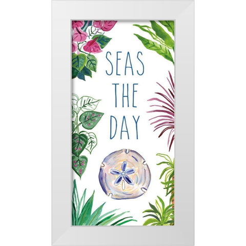 Tropical Home IX on White White Modern Wood Framed Art Print by Zaman, Farida