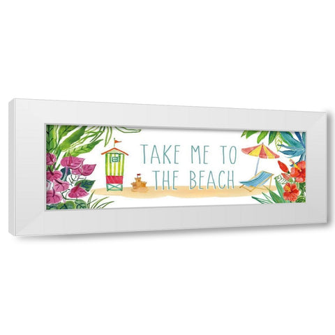 Tropical Home XII on White White Modern Wood Framed Art Print by Zaman, Farida