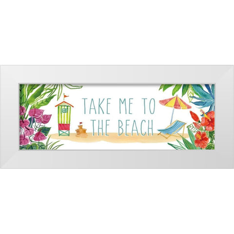 Tropical Home XII on White White Modern Wood Framed Art Print by Zaman, Farida