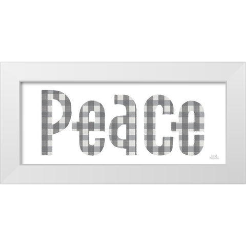 Retro Holiday Peace Gray White Modern Wood Framed Art Print by Marshall, Laura