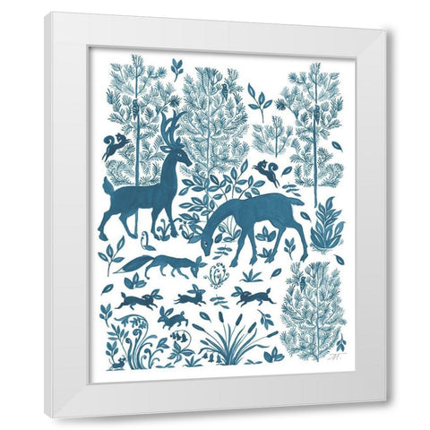 Forest Life Otomi White Modern Wood Framed Art Print by Thomas, Miranda
