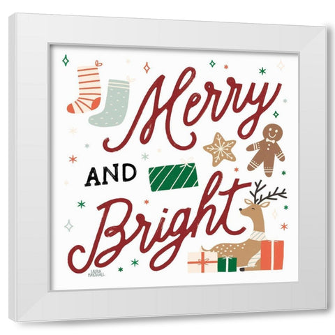 Reindeer Holiday VI RG White Modern Wood Framed Art Print by Marshall, Laura