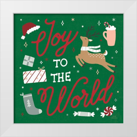 Reindeer Holiday VII RG White Modern Wood Framed Art Print by Marshall, Laura