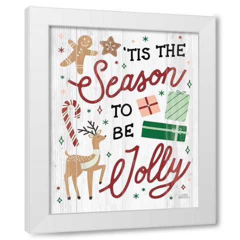 Reindeer Holiday III Shiplap White Modern Wood Framed Art Print by Marshall, Laura