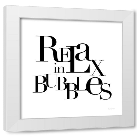 Relax in Bubbles White Modern Wood Framed Art Print by Charro, Mercedes Lopez