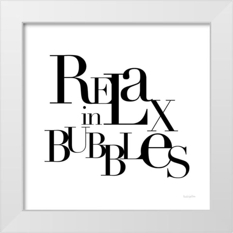 Relax in Bubbles White Modern Wood Framed Art Print by Charro, Mercedes Lopez