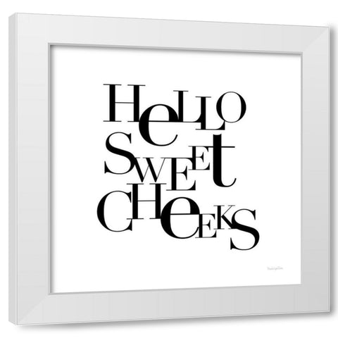 Sweet Cheeks White Modern Wood Framed Art Print by Charro, Mercedes Lopez