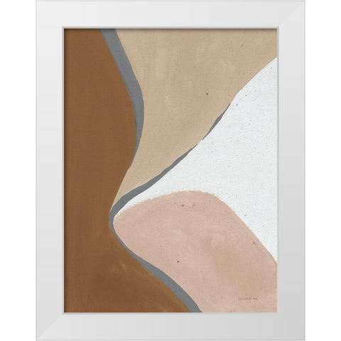 Neutral Abstract III White Modern Wood Framed Art Print by Nai, Danhui