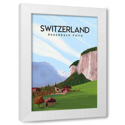 Swiss Alps White Modern Wood Framed Art Print by Escalante, Omar