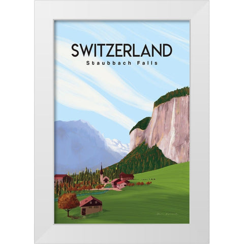 Swiss Alps White Modern Wood Framed Art Print by Escalante, Omar