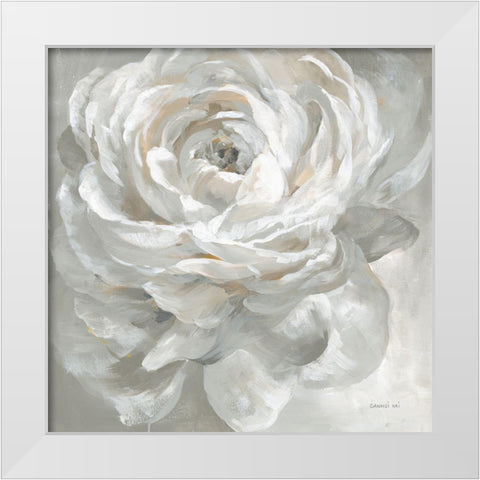 White Rose White Modern Wood Framed Art Print by Nai, Danhui