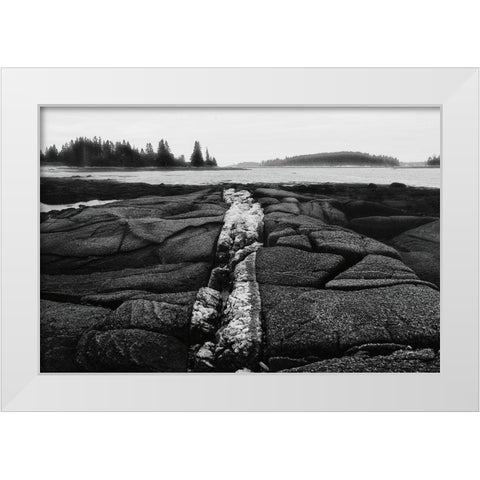 Stony Shore White Modern Wood Framed Art Print by Aledanda