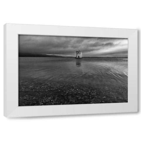 Windmill Island White Modern Wood Framed Art Print by Aledanda