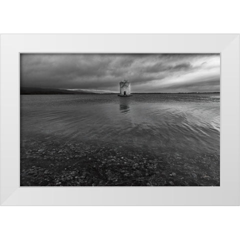Windmill Island White Modern Wood Framed Art Print by Aledanda