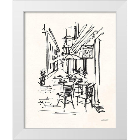 Cafe Sketch II Cream White Modern Wood Framed Art Print by Tavoletti, Anne