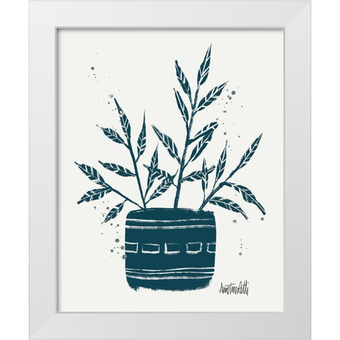 Monochrome Blue Botanical Sketches IX White Modern Wood Framed Art Print by Tavoletti, Anne