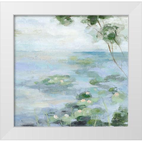 Lily Pond II White Modern Wood Framed Art Print by Vassileva, Silvia
