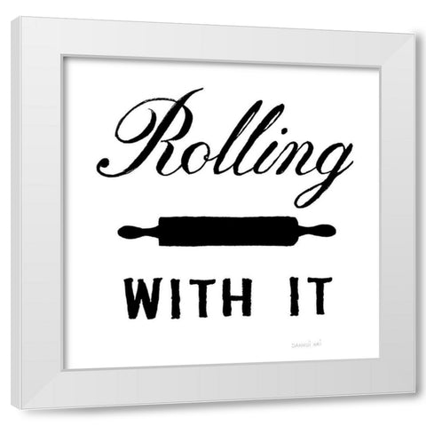 Rolling With It White Modern Wood Framed Art Print by Nai, Danhui