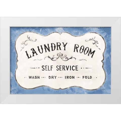 Laundry Day VII Bright Blue White Modern Wood Framed Art Print by Nai, Danhui