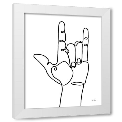 Love Sign White Modern Wood Framed Art Print by Hershey, Moira