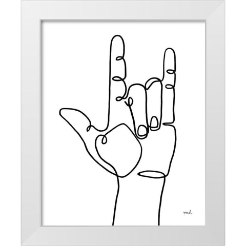 Love Sign White Modern Wood Framed Art Print by Hershey, Moira