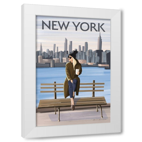 Girl in New York II White Modern Wood Framed Art Print by Escalante, Omar
