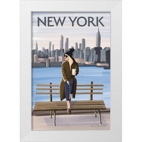 Girl in New York II White Modern Wood Framed Art Print by Escalante, Omar