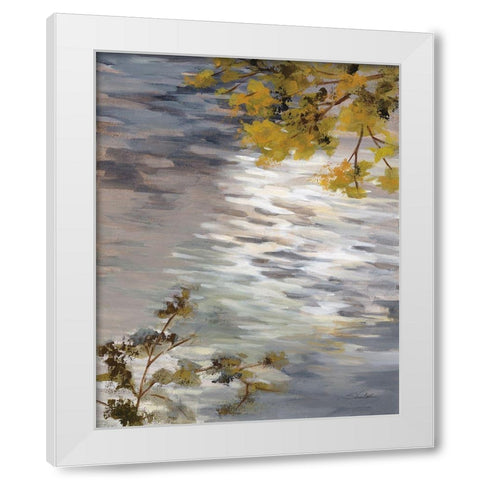 Branches and Ripples White Modern Wood Framed Art Print by Vassileva, Silvia